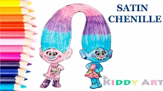 How to Draw Satin and Chenille from Trolls / Как нарисовать Сатинку и Синельку (Тролли)