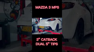 MAZDA 3 MPS 5 INCH EXHAUST JAP TIPS AND 3 INCH CAT BACK EXHAUST SOUNDS AMAZING