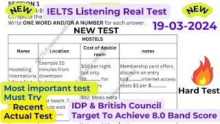 IELTS Listening Practice with Recent Actual IELTS Exam with Answers [Real Exam 50] 19th March 2024