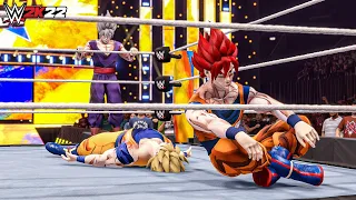 Wwe 2k22 - Goku SSG and Gohan Beast vs Vegeta and Goku - Tag Team