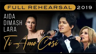 Dimash, Lara Fabian and Aida Garifullina Rehearsing Ti Amo Cosi 2019