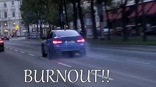 BMW M3 F80 w/ Akrapovic Exhaust - Loud BURNOUT in Vienna