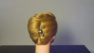 Прическа : " Ракушка". French twist hairstyle for medium hair tutorial