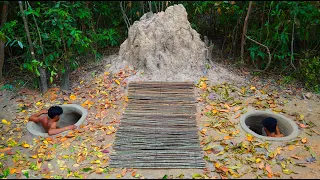 45 Days Building Underground House With Water Slide To Swimming Pool