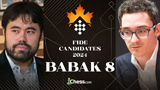 LIVE BABAK 8 FIDE CANDIDATES 2024 | Hikaru-Caruana, Vidit-Gukesh, Pragg-Alireza, Nepo-Abasov