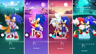 Sonic-Tails 🆚 Sonic-Amy 🆚 Sonic-Silver Sonic 🆚 Sonic-Knuckles  || Tiles Hop EDM RUSH ||