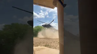 Good example of rotor Wash. Blackhawk Helicopters.