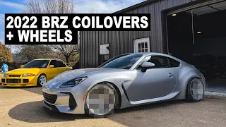 SLAMMING MY 2022 BRZ WITH NEW WHEELS!!