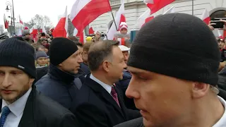 Prezydent Rzeczypospolitej Polskiej Andrzej Duda 11 listopada 2018 z Narodem...