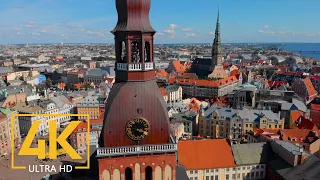 4K Aerial View of Riga, Latvia - Urban Video - Short Preview