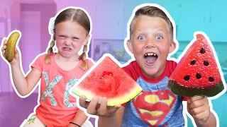 Gummy Food vs Real Food! Funny Giant Candy Game