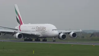 Beast of the skies Emirates A380 Landing at Manchester on 19th april in 4k