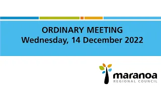 Maranoa Regional Council - Ordinary Meeting 14 December 2022