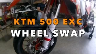 KTM 500 EXC Wheel Change - Supermoto to Off-Road