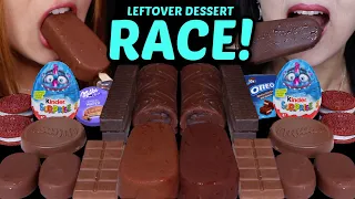 ASMR LEFTOVER DESSERT RACE! TICO ICE CREAM, KINDER JOY EGGS, MILKA, OREO, CHOCOLATE CAKES, JELLY 먹방