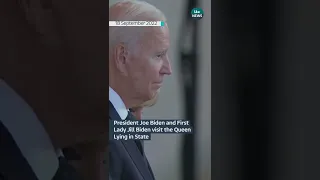 US President Joe Biden and First Lady Dr Jill Biden pay their respects to the Queen Lying in State