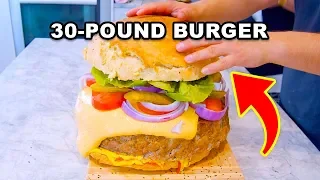 We Made A GIANT 30-Pound Burger!!!