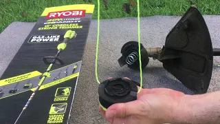 Ryobi trimmer 40 volt battery - cómo cambiar cable o mica de cortar 🤷🏾‍♀️