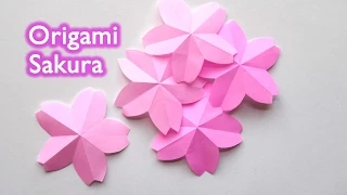 Origami Sakura Flower - Cherry Blossom / 折り紙 桜(サクラ) 切り方 作り方