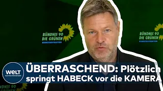 KOALITIONSPOKER: Vizekanzler? Und plötzlich springt Habeck vor die Kamera und gibt ein Statement ab