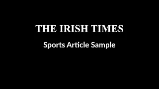 IT - Sports Article Sample