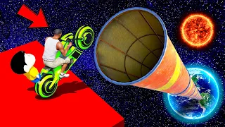 SHINCHAN AND FRANKLIN FOUND A TUNNEL AND WENT TO SPACE FOR PARKOUR CHALLENGE GTA 5