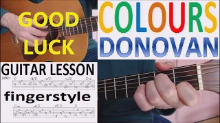 COLOURS - DONOVAN fingerstyle GUITAR LESSON