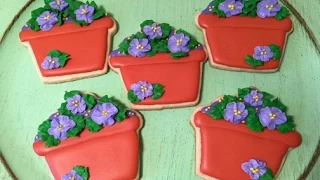 Flowers In A Pot Cookies Mother's day (How To)