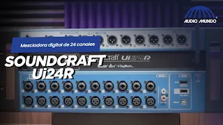 Mezcladora digital de 24 canales  marca Soundcraft modelo Ui24R