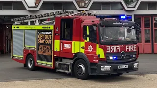 *H311* Croydon pump ladder turning out with lights and sirens - London Fire Brigade