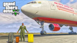 Franklin Going To India ft. Air India Flight ! GTA V Franklin India Tour #1 !