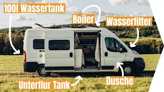 WASSER IM CAMPER AUSBAU | Dusche bauen, Abwassertank unterflur und Wasserfilter | Fiat Ducato Ausbau