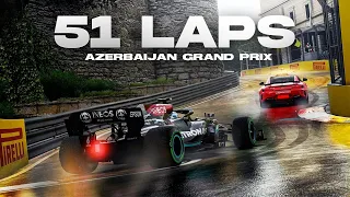F1 2021 Gameplay Baku 100% Race (Wet Weather & Sim Damage)