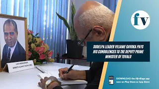 SODELPA Leader Viliame Gavoka pays his condolences to the Deputy Prime Minister of Tuvalu.