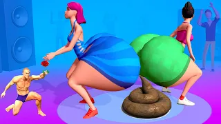 Satisfying Mobile Games All Levels: Twerk Race 3D, Squeezy Girl, Count Masters, Marble Run...