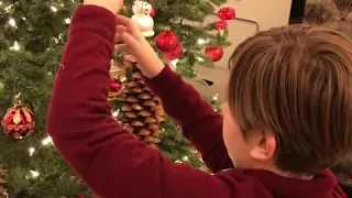 Crown Prince Pavlos of Greece with his Childrens decorating the Christmas tree