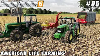 Harvesting corn silage w/ New Holland 900 Silage Chopper | American life farming | FS 19 | ep #05