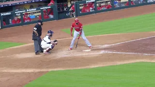 Justin Upton at bat (base hit)...Angels vs.  Astros...4/24/18