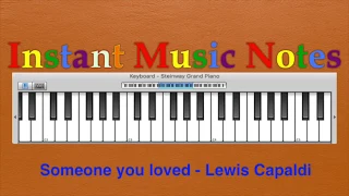 Someone you loved - Lewis Capaldi Easy Piano Notes