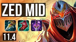 ZED vs ZIGGS (MID) | 13/0/4, Legendary, 6 solo kills, 300+ games, 800K mastery | EUW Diamond | v11.4