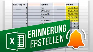 Benachrichtigung oder Erinnerung in Excel erstellen | Termin-Überwachung per Formatierung