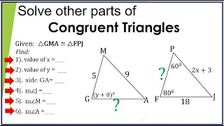 [Tagalog] Solving Other Parts of Congruent Triangles #Math8 #Thirdquarter #Congruenttriangles