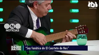 Alberto Fernández toca "Ya te vas a mejorar" de El Cuarteto de Nos