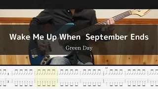 Green Day - Wake Me Up When  September Ends - Bass Cover TAB