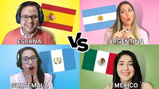 Variations between different Spanish speaking countries: España vs México vs Argentina vs Guatemala