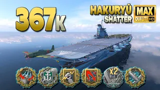 Aircraft Carrier Hakuryū: 367k on map Shatter - World of Warships