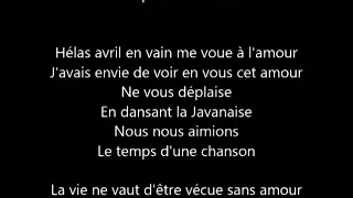 5ème, séquence 1: La javanaise,  Serge Gainsbourg ( version instrumentale )