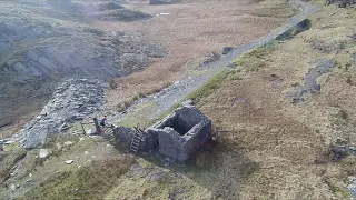 Drone Runner. Running through the Moelwyn mountains in Snowdonia.