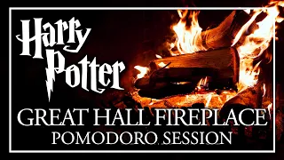 STUDY in the GREAT HALL OF HOGWARTS - Pomodoro Session - Harry Potter Fireplace ASMR