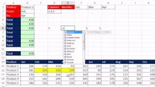 Excel Magic Trick 1071: Dynamic Range Based on Product and Start & End Month: OFFSET, INDEX or AF?